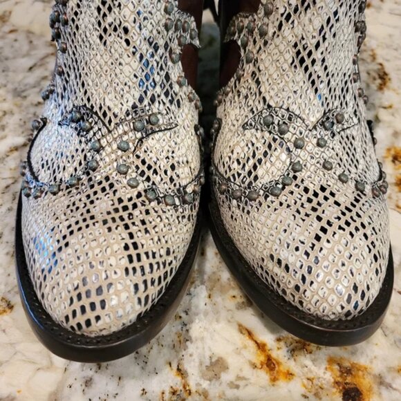 OLD GRINGO Donna Vegas Women's Western Ankle Boots - Brown and Snake Print 8 - Picture 4 of 10